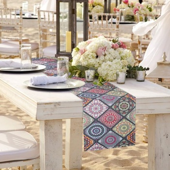Artoid Módne boho vintage geometrický marocký mandala behúň na stôl, kuchynský jedálenský stôl