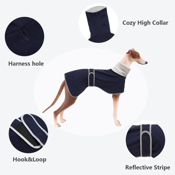 Zimní psí kabát Morezi s reflexním lemováním, měkký polyesterový fleece, nastavitelný popruh, pro