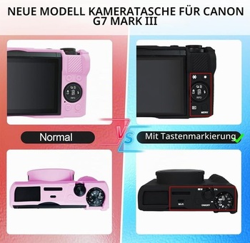 Brašna Easy Hood pro fotoaparát Canon G7 X Mark III, silikonové ochranné pouzdro, černá 2