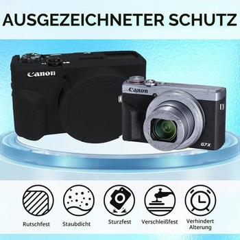Taška Easy Hood pre fotoaparát Canon G7 X Mark III, silikónové ochranné púzdro, čierna 2