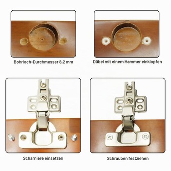 100 kusů hmoždinek do pantů M4x10mm, plastové vložky do hmoždinek do pantů se šrouby, prodlužovací