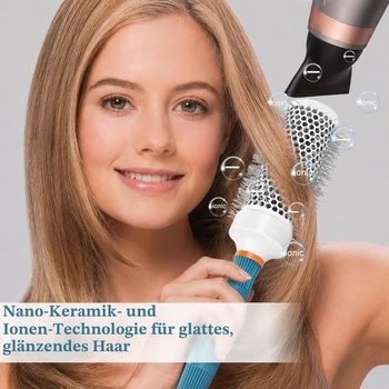 Guľatá kefa HOTUT na fénovanie 43 mm Essential Blowout s 2 sponami modrý