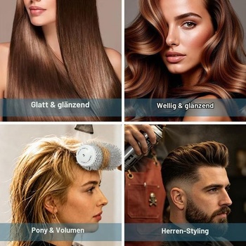 Guľatá kefa HOTUT na fénovanie 43 mm Essential Blowout s 2 sponami modrý