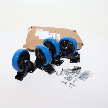 Odolné ploché kolieska 125 mm so 4 dvojitými brzdami, nosnosť 1000 kg, otočné kolieska o 360°, gumové