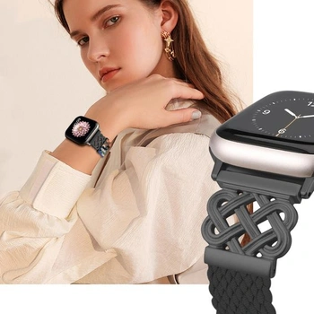 Pletené remienky Chinbersky kompatibilný s Apple Watch 44mm 45mm 46mm 49mm 42mm, magnetická spona,
