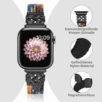 Pletené remienky Chinbersky kompatibilný s Apple Watch 44mm 45mm 46mm 49mm 42mm, magnetická spona,