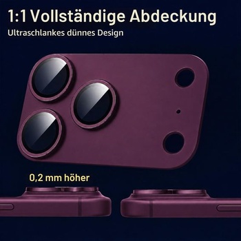 Ochranný kryt fotoaparátu pre iPhone 18 Pro Max, vínový