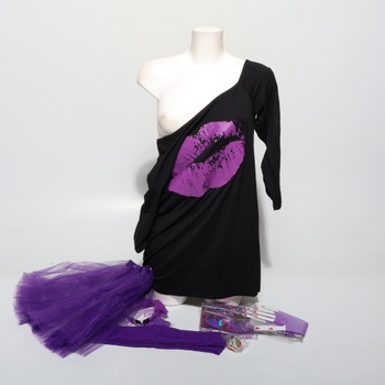 outfit 80.let dámská souprava,tričko,tutu,taška na opasek,čelenka,náušnice,náhrdelník,síťované