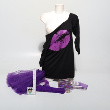 outfit 80.let dámská souprava,tričko,tutu,taška na opasek,čelenka,náušnice,náhrdelník,síťované