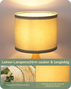 LED noční lampička EDISHINE, dřevěná základna ve tvaru lahve, šedozelená