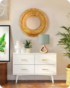 LED nočná lampička EDISHINE, drevená základňa v tvare fľaše, šedozelená