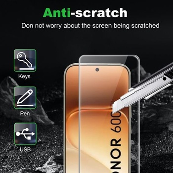 Sada 3 ks tvrdených ochranných skiel pre Honor 600/600 Pro 5G, HD ochranná fólia na displej, plné