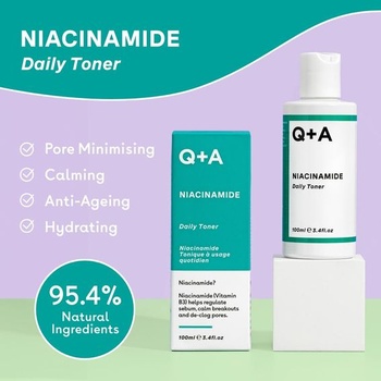 Q+A Denná pleťová voda s niacínamidom 100 ml, Čistiaca pleťová voda