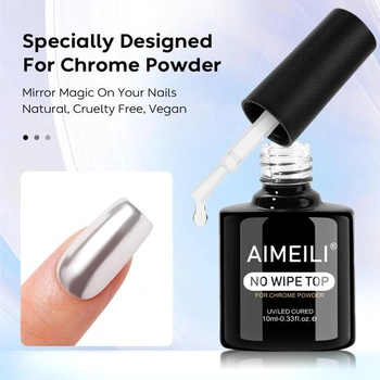 AIMEILI Chrómovaný vrchný lak, 10ml Chrómovaný zrkadlový…