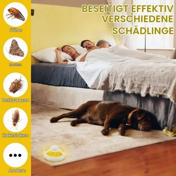 Elektrická past na blechy do bytů, kupolová past na blechy s 5 lepicími disky, LED světelná past na