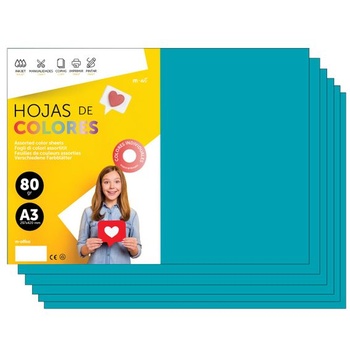 Farebný papier A3, 80 g, do tlačiarní a tvorenia, farebné listy pre deti, kreatívne projekty, priania a