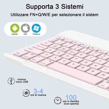 Prenosná Bluetooth klávesnica a myš SOPPY, mini klávesnica, dobíjacia, bezdrôtová klávesnica pre