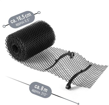 Com-four® 16metrová role ochrany okapů pro dům, přístřešek pro auto, stáj s 20 klipy - řezatelná -