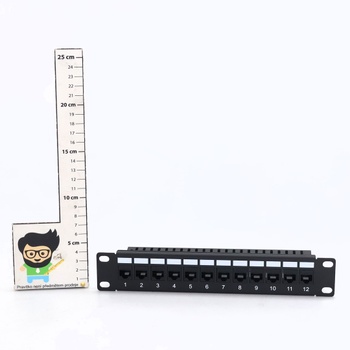 12portový patch panel GeeekPi Cat6, 1U pre 10palcové racky – modulárny panel s Keystone spojkami a