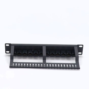 12portový patch panel GeeekPi Cat6, 1U pre 10palcové racky – modulárny panel s Keystone spojkami a