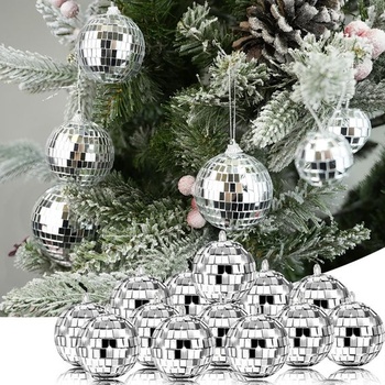 15 mini dekorácií disco guľou, malé disco guľa s priemerom 2 cm, dekoratívne zrkadlové gule,