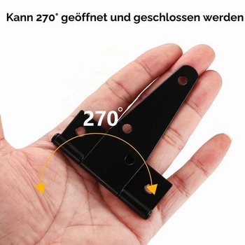 6 ks 3palcové čierne dverové pánty T-pánty Kovové bránkové pánty 75 mm (3