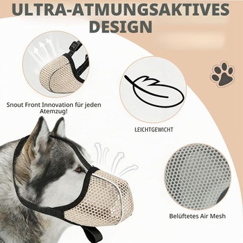 Náhubok pre psy, priedušný, reflexný, nastaviteľný pre malé, stredné a veľké psy, zabraňuje žuvaniu,