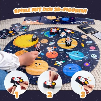 BONNYCO XXL detské puzzle Slnečná sústava so 70 veľkými dielikmi s planétami
