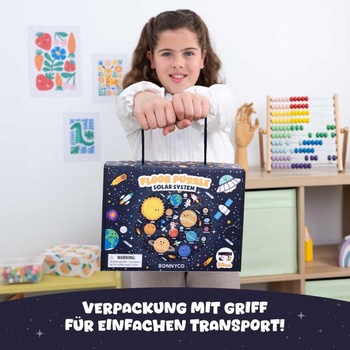 BONNYCO XXL detské puzzle Slnečná sústava so 70 veľkými dielikmi s planétami