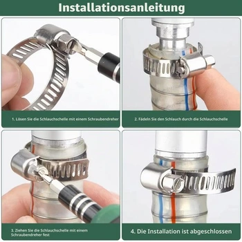 Sada 25 hadicových spon, nastavitelné hadicové spony z nerezové oceli 6-51 mm, 5 velikostí pro
