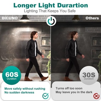 LED žárovka DiCUNO E27 s PIR pohybovým senzorem, 12W, studená bílá 5000K, balení po 2 ks