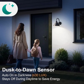 LED žárovka DiCUNO E27 s PIR pohybovým senzorem, 12W, studená bílá 5000K, balení po 2 ks