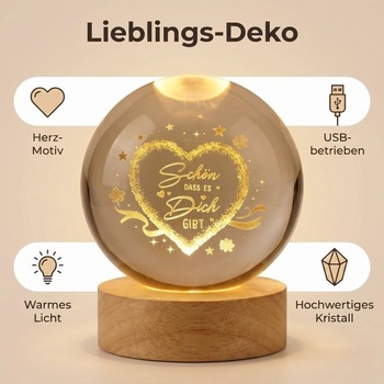 Dárky pro ženy - Je tak dobré, že existuješ, 60mm křišťálová koule ve tvaru srdce, dárky pro