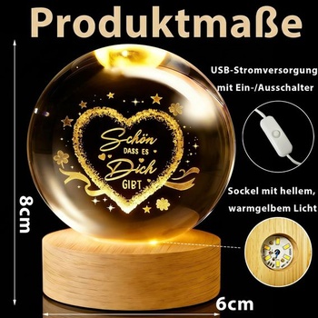Dárky pro ženy - Je tak dobré, že existuješ, 60mm křišťálová koule ve tvaru srdce, dárky pro