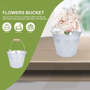 Mini pozinkované vedrá Cabilock s rukoväťami: Balenie po 2 mini kvetináčoch, záhradné nádoby, malé