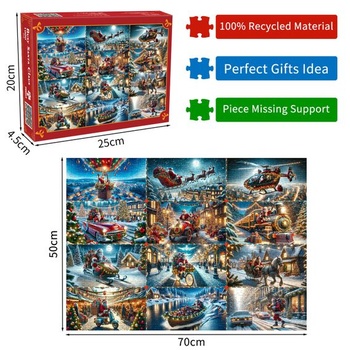 Vianočné puzzle Busy Santa Claus 1000 dielikov Vianočné puzzle 1000 dielikov Puzzle pre dospelých Darčekové