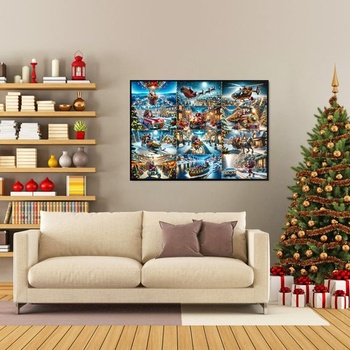 Vianočné puzzle Busy Santa Claus 1000 dielikov Vianočné puzzle 1000 dielikov Puzzle pre dospelých Darčekové
