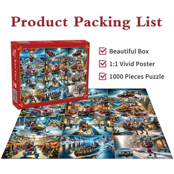 Vianočné puzzle Busy Santa Claus 1000 dielikov Vianočné puzzle 1000 dielikov Puzzle pre dospelých Darčekové