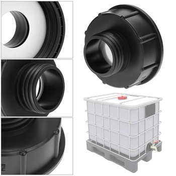 Adaptér QWORK® IBC konektora, S100x8 na S60x6, čierne príslušenstvo pre konektor IBC nádrže