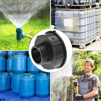 Adaptér QWORK® IBC konektora, S100x8 na S60x6, čierne príslušenstvo pre konektor IBC nádrže