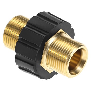 Rýchlospojka QWORK® M22 x 1,5, adaptér s dvojitou niplou pre vysokotlakovú umývačku, vhodný pre rady