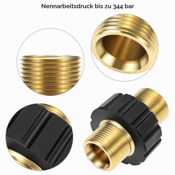 Rýchlospojka QWORK® M22 x 1,5, adaptér s dvojitou niplou pre vysokotlakovú umývačku, vhodný pre rady