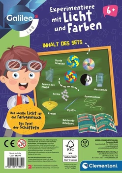 Galileov laboratórny experiment so svetlom a farbami - Detská vedecká sada Clementoni Galileov