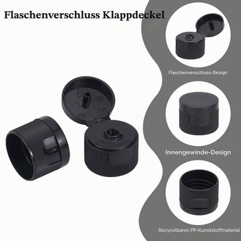 AHANDMAKER 50dielne uzávery na fľaše s odklápacím viečkom, čierne skrutkovacie uzávery, priemer 2,45 cm,