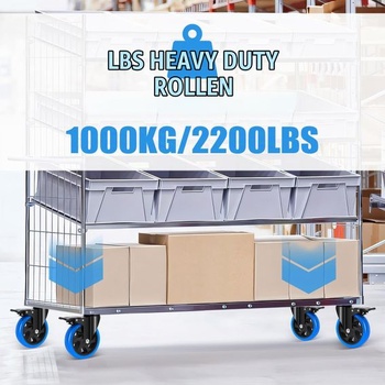 Odolné ploché kolieska 125 mm so 4 dvojitými brzdami, nosnosť 1000 kg, otočné kolieska o 360°, gumové