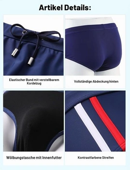 Pánské plavecké kalhotky Casey Kevin Classic Short Tight se stahovací šňůrkou A5 - tmavě modré XL