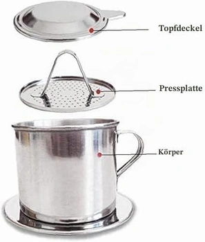 Vietnamský filter na kávu, nerezová oceľ, pre domácnosť, kuchyňa, kancelária, vonkajšie použitie, 2 kusy