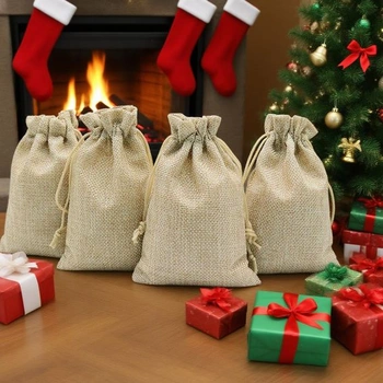 YUNSHANGHE 24dílné jutové sáčky, malé dárkové tašky 15x20 cm, jutové tašky tote, sáčky na šperky se