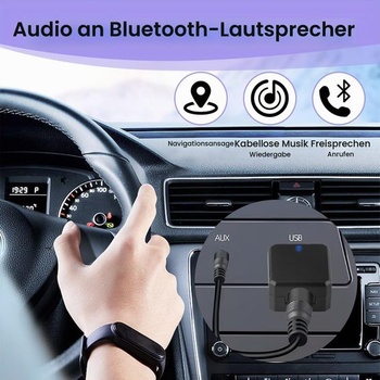 USB Bluetooth adaptér 5.1 AUX/USB duálny výstup Prenosný Bluetooth prijímač 5.1 s 3,5mm audio