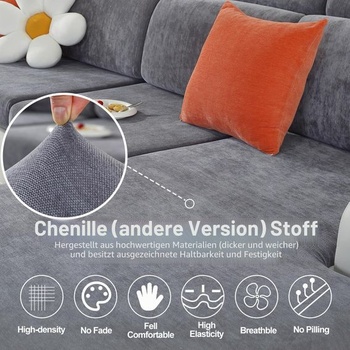 Poťah na leňošku WEYOND Stretch v ženilkovej farbe, sada 1 ks, tmavo šedá tmavo šedá sada 1 ks poťah